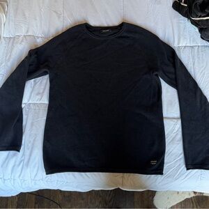 Large - Jack & Jones Men's Navy Knit Crewneck